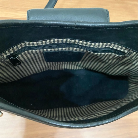 Vintage BRIGHTON Black Snakeskin Leather Adjustable Strap Shoulder Bag - Picture 10 of 16